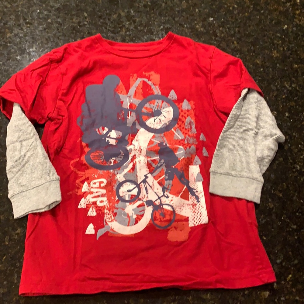 Red long sleeved Tshirt from gap kids, size 8-9